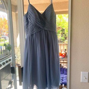 Dusty Blue Short Bridesmaid Dress
